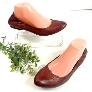 Korks Kork-Ease Shoes Womens Size 8.5 Rust Orange Leather Ballet Flats Slip On